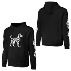 ETC Floral Dog Black Cotton Hoodie