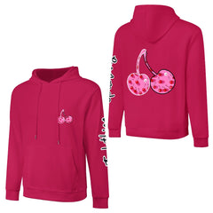ETC Pink Cherries Dark Pink Cotton Hoodie