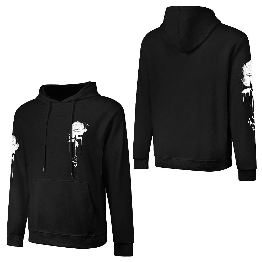 ETC Dripping Rose Black Cotton Hoodie