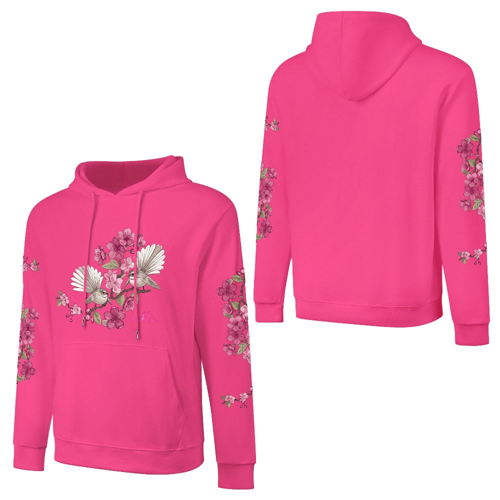 ETC Floral Fantail Hot Pink Cotton Hoodie