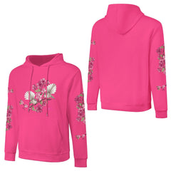 ETC Floral Fantail Hot Pink Cotton Hoodie