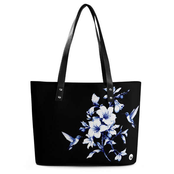 ETC Black Hummingbird Silhouette PU Leather Bag