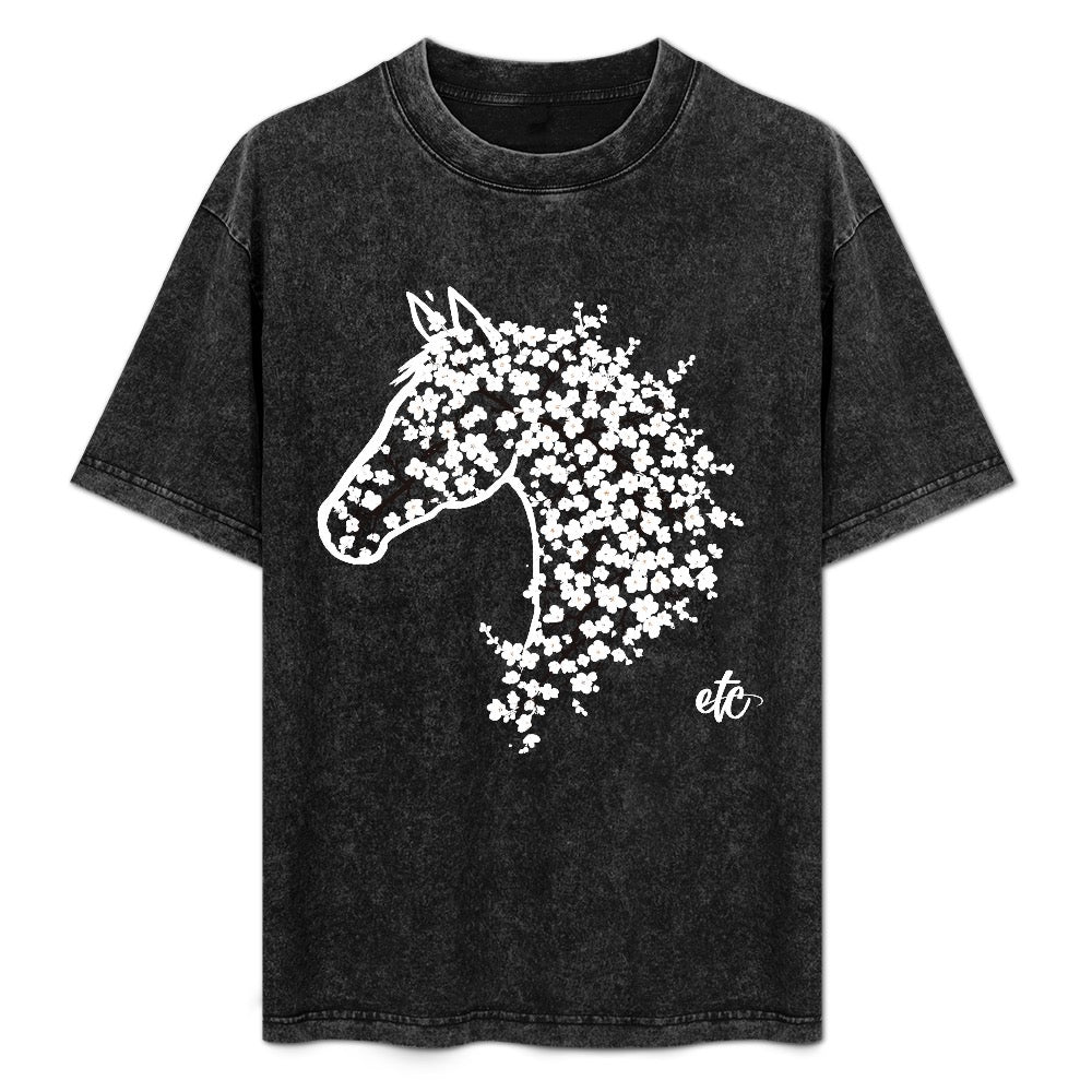 ETC Cherry Blossom Horse Vintage Cotton Leg