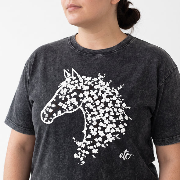 ETC Cherry Blossom Horse Vintage Cotton Leg
