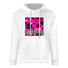 ETC Hot Pink Floral Noir Cotton Hoodie
