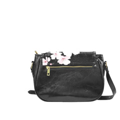 ETC Cherry Blossom PU Leather Saddle Bag