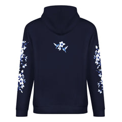 ETC Navy Hummingbird Silhouette Cotton Hoodie