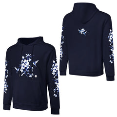 ETC Navy Hummingbird Silhouette Cotton Hoodie