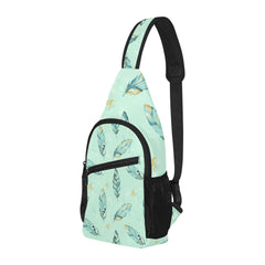 ETC Mint Feathers Cross Body Bag