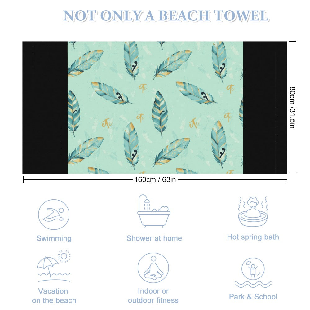 ETC Mint Feathers Beach Towel