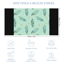 ETC Mint Feathers Beach Towel