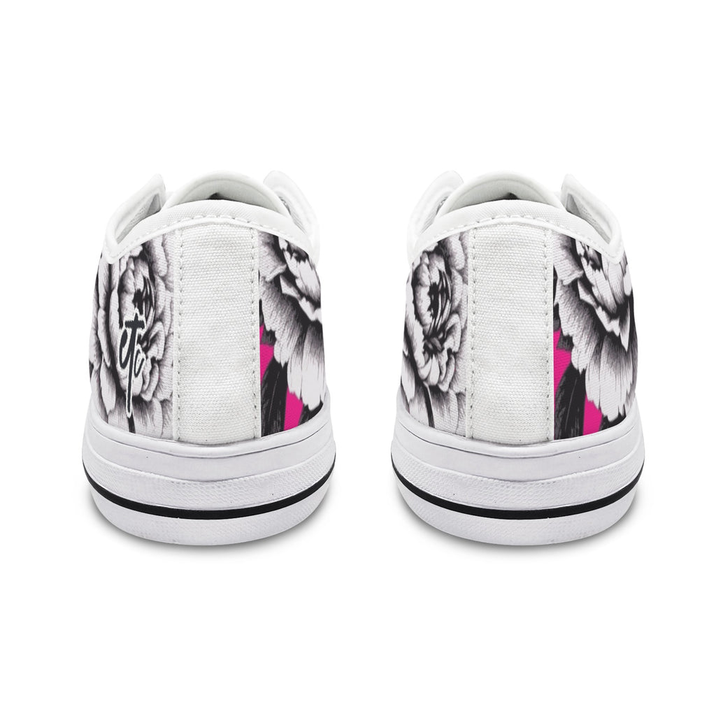 ETC Hot Pink Monochrome Floral Sneakers