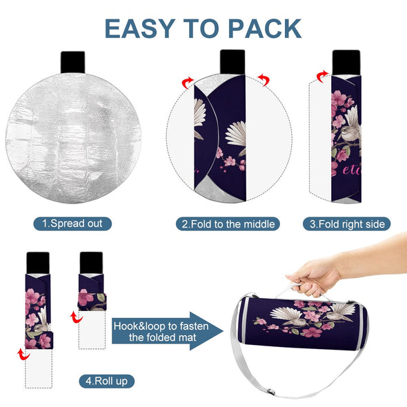 ETC Navy Floral Fantail Picnic Blanket