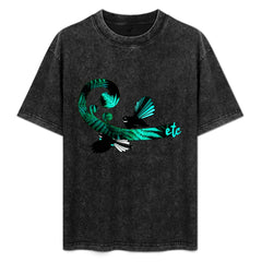 ETC Aqua Fantail Fern Acid Wash Tee