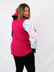 ETC Teal Leopard Zip Up Hoodie