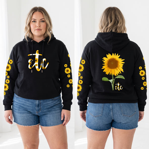 ETC Sunflower Cotton Black Hoodie