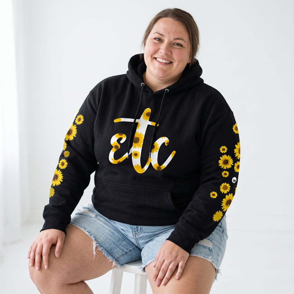 ETC Sunflower Cotton Black Hoodie