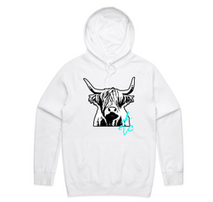 Highland Cow B & W Hoodie