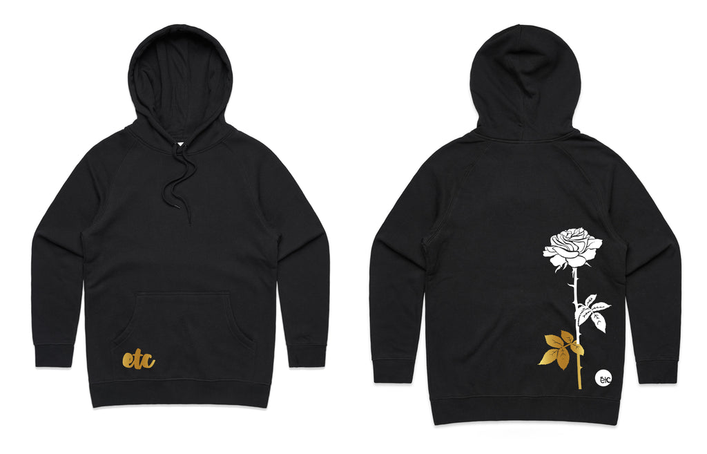 Black and outlet rose gold hoodie