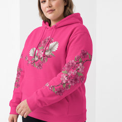 ETC Floral Fantail Hot Pink Cotton Hoodie