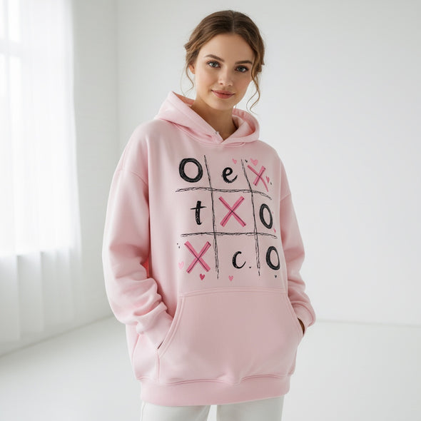 ETC Ex's & O's Minx Fleece Pink Hoodie