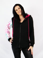ETC Teal Leopard Zip Up Hoodie