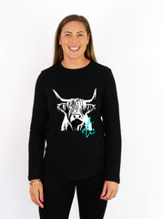 ETC Highland Cow B & W Longsleeve