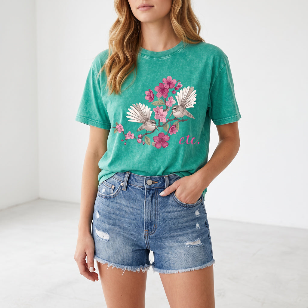 ETC Floral Fantail Vintage Cotton Tee - LIMITED EDITION MINT