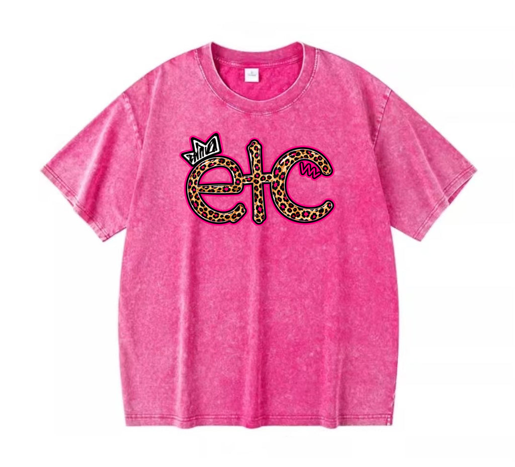 ETC Leopard Print Vintage Tee - Pink