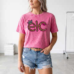 ETC Leopard Print Vintage Tee - Pink
