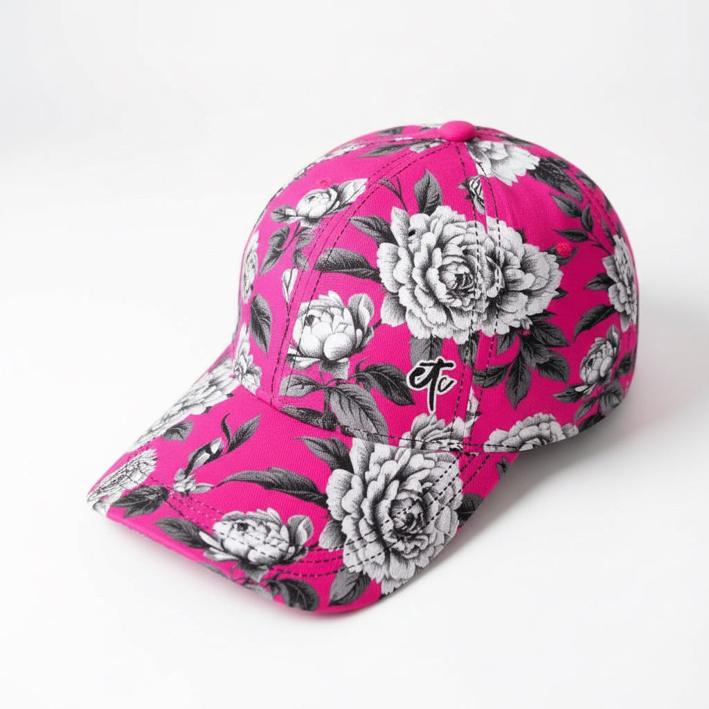 ETC Hot Pink Monochrome Floral Cap