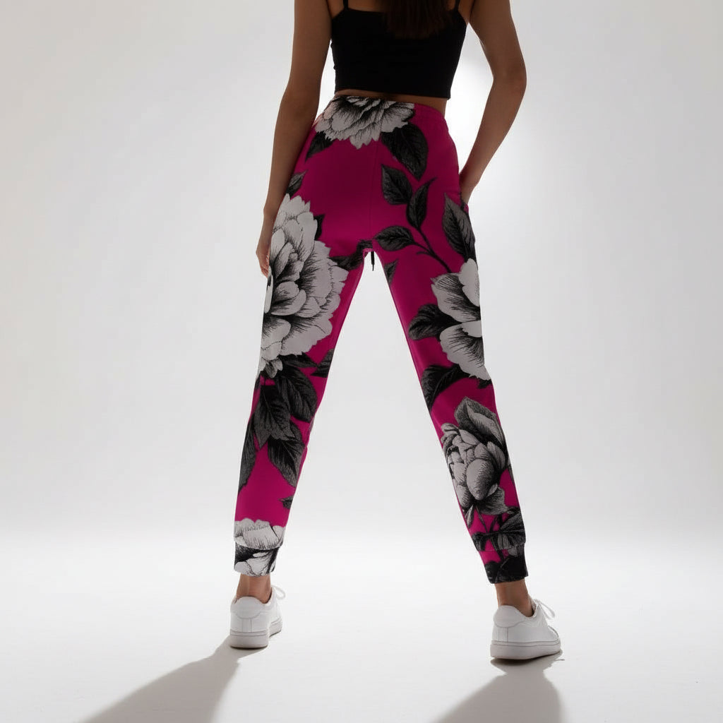 ETC Hot Pink Monochrome Floral Trackies