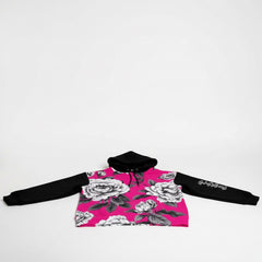 ETC HOT PINK MONOCHROME FLORAL Hoodie