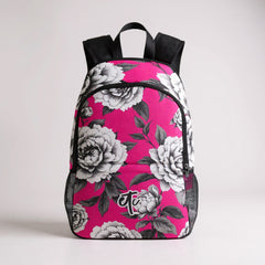 ETC Hot Pink Monochrome Floral Backpack