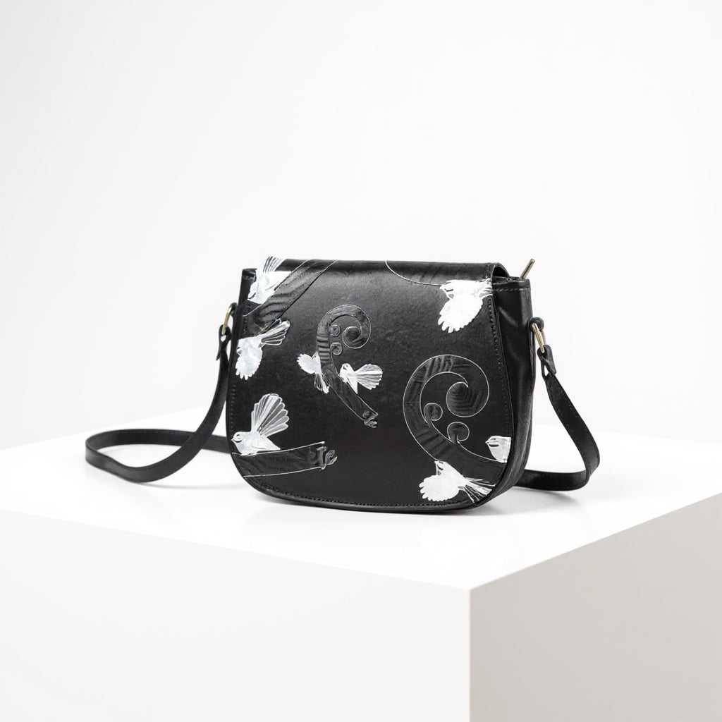 ETC Piwakawaka Koru PU Leather Saddle Bag