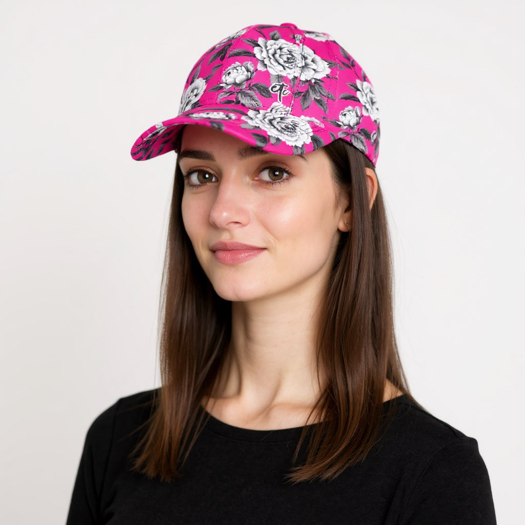 ETC Hot Pink Monochrome Floral Cap