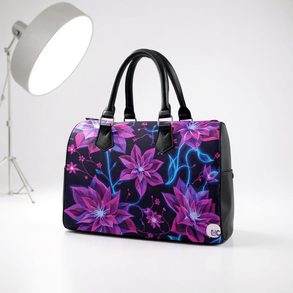 ETC Neon Floral Barrel Handbag