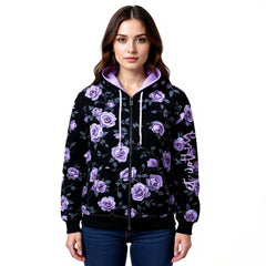 ETC spring fleurs violettes bomber jacket