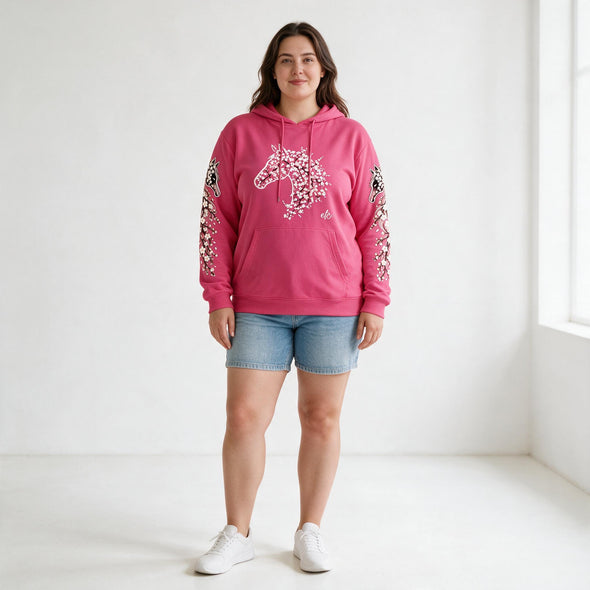 ETC Cherry Blossom Stencil Pink Hoodie
