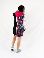 ETC Teal Leopard Hooded Fleece Dress