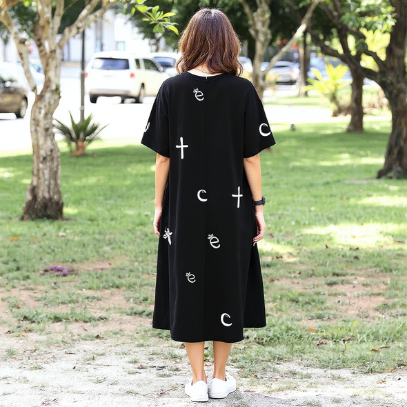 ETC Print Oversized Tee Dress
