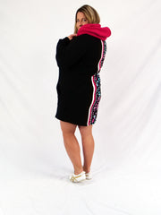 ETC Teal Leopard Hooded Fleece Dress