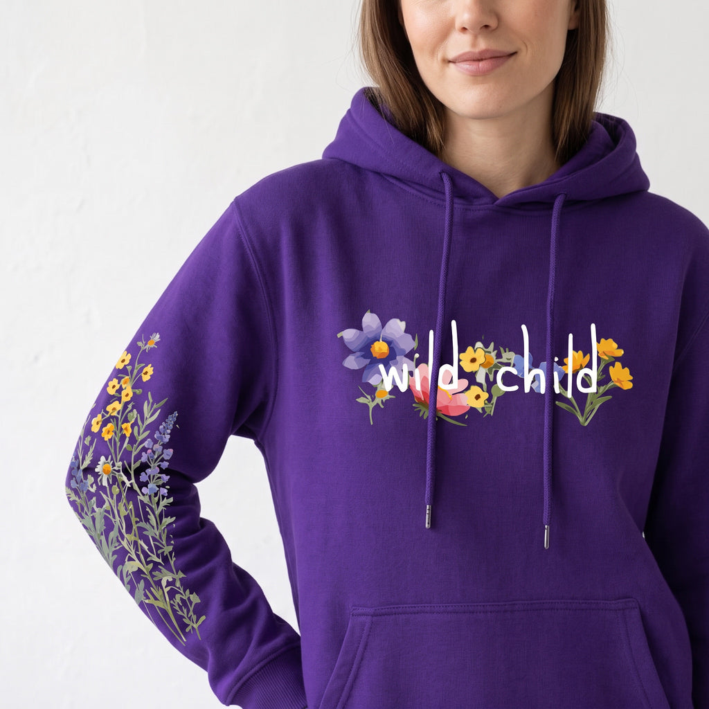 ETC Wild Child Purple Cotton Hoodie