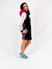 ETC Teal Leopard Hooded Fleece Dress