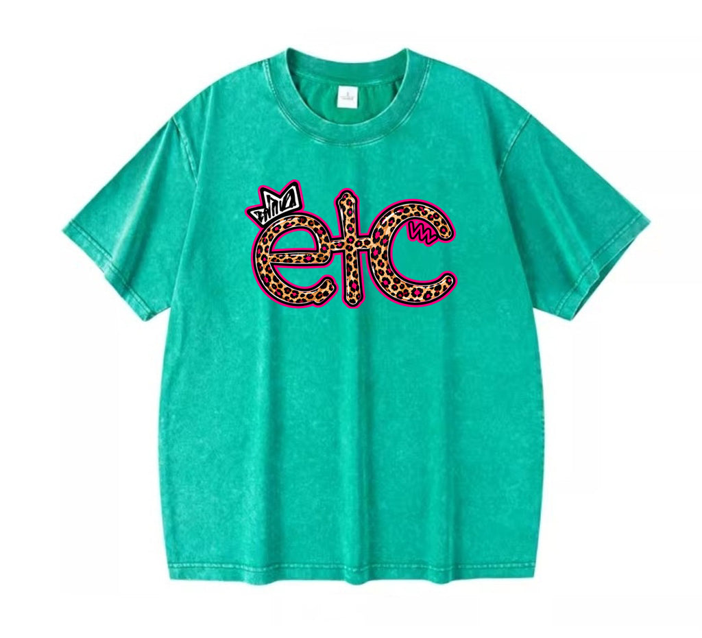 ETC Leopard Print Vintage Tee - Mint