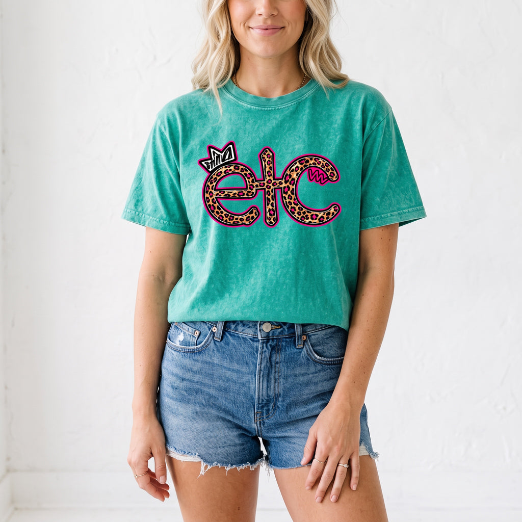 ETC Leopard Print Vintage Tee - Mint