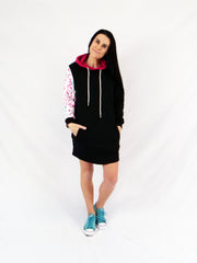 ETC Teal Leopard Hooded Fleece Dress
